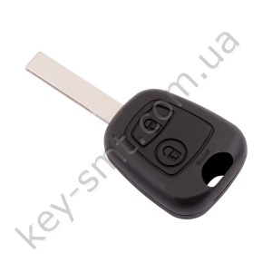 Корпус ключа Peugeot 307, Expert, 2 кнопки, лезвие HU83 /D