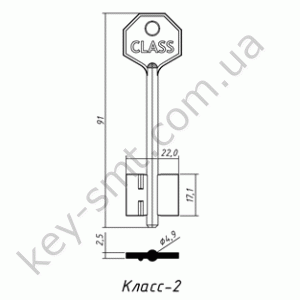 Класс -2 Короткий узкий /91х17,1мм/4.9мм/